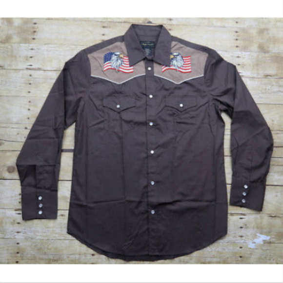 High Noon Other - Mens Western High Noon Brown Embroidered Eagle